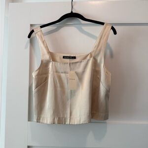 Abercrombie Elegant Cream Sleeveless Top